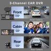 Hubceuo 3 Channel Car DVR Camera 1080P Dash Camera with IR Night Vision, Loop Recording, Parking Monitor view 3