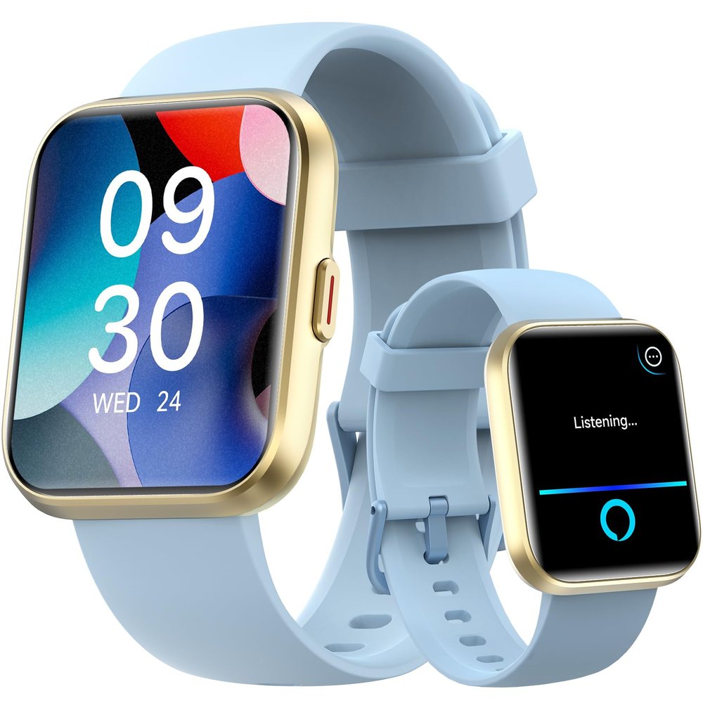 Fitpolo Smart Watches for Men/Women, 1.8'' Alexa Built-in Fitness Tracker Watch with Bluetooth Calls, IP68 Waterproof, Heart Rate/Sleep/SpO2/Stress Monitor, 110 Sport Modes for Android & iPhone