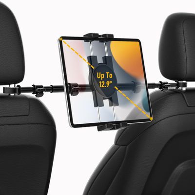 YOOZ Car Headrest Tablet Holder, Car Back Seat iPad Mount Kids [Stretchable & Ultra-Stable] Between Seats Tablet Stand for Switch, iPad Pro Air Mini, Lenovo, iPhone, 4-13" Tablets & Phones