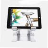 ETHZZLE Phone Holder with Sturdy Base Desktop Bracket for Smartphones and Tablets Ergonomic Design for Use Silver Color Portable and Compact view 3