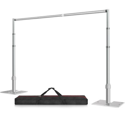 10x10 Pipe and Drape Stand Kit, Heavy Duty Backdrop Stand Adjustable, Sturdy Metal Back Drop Decoration Frame with Flat Base for Parties, Flower Wall, Wedding, Event,Trade Shows, Photo Shoot