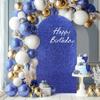 Bling Royal Blue Arch Cover, 6 FT Sequin & Fabric Arch Backdrop Round Top Chiara Backdrop Stand Covers for Birthday Party Ceremony Baby Shower Banquet Decoration view 3