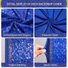 Bling Royal Blue Arch Cover, 6 FT Sequin & Fabric Arch Backdrop Round Top Chiara Backdrop Stand Covers for Birthday Party Ceremony Baby Shower Banquet Decoration view 4