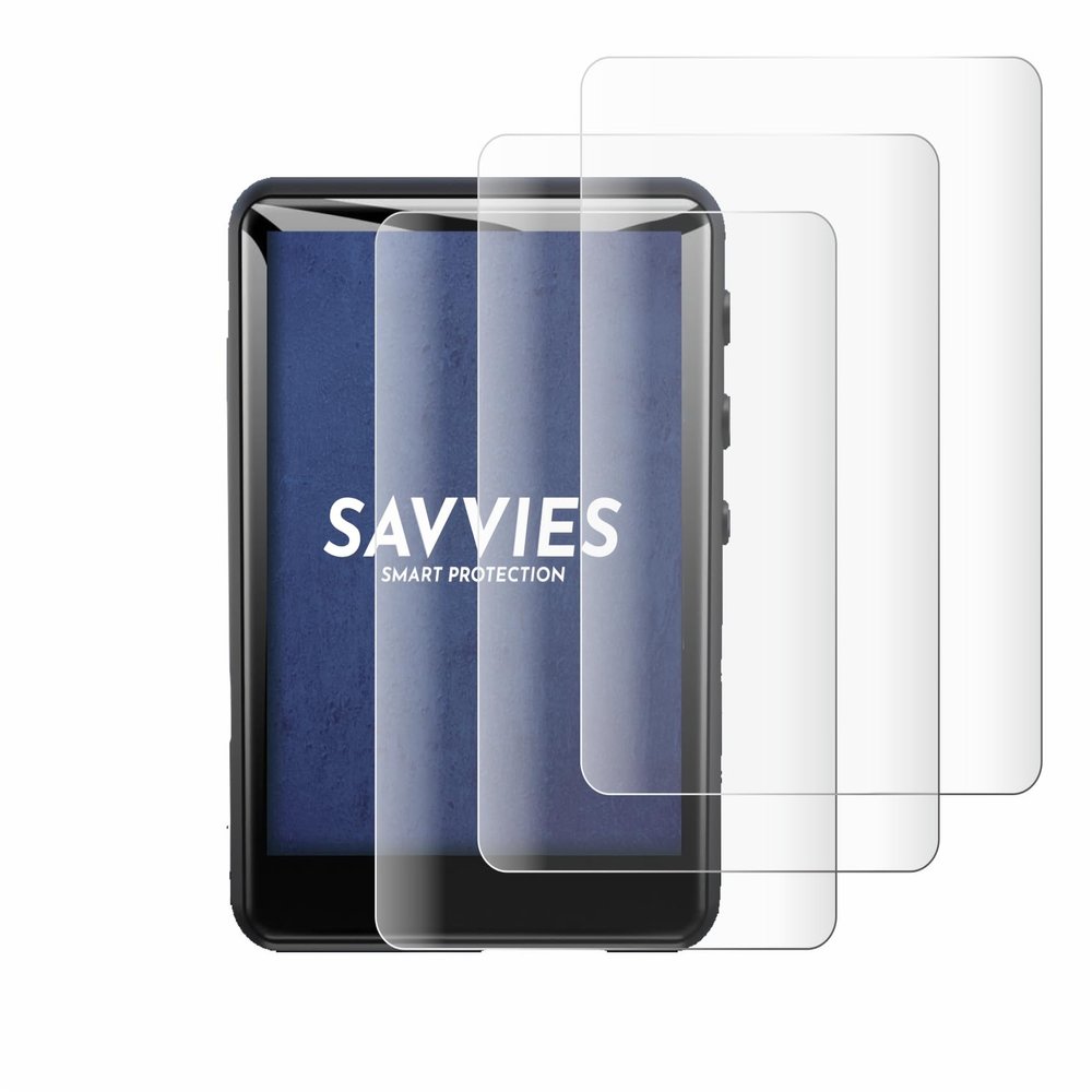 savvies 4X Full-Screen Protection Film Compatible with Zaqe MP3 Player M4 (64GB 2,4") Full Cover Screen Protector 3D Curved [Edge to Edge]