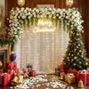10x10ft Ivory Tulle Backdrop Curtain with Lights String for Parites, Sheer Photo Backdrop Curtains with Lights for Christmas Wedding Ceremony Reception Bridal Shower Baby Shower Birthday Party view 3