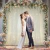 10x10ft Ivory Tulle Backdrop Curtain with Lights String for Parites, Sheer Photo Backdrop Curtains with Lights for Christmas Wedding Ceremony Reception Bridal Shower Baby Shower Birthday Party view 4