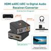MAXSQUARE eARC/ARC HDMI to Optical/Coaxial Audio Extractor, eARC/ARC Audio Converter, Aluminum Case, Supports PCM2.0 Dolby5.1 DTS5.1 for TV Soundbar, Headphone, Amplifier, Home Theater, TAA Compliant view 2