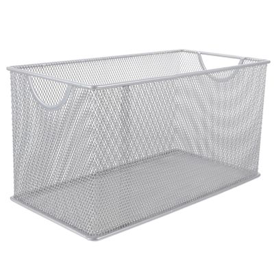 ETHZZLE Metal Wire Cd Storage Box Lids Narrow Organizer Basket for Dvd Home Desktop Rack Sundries Container