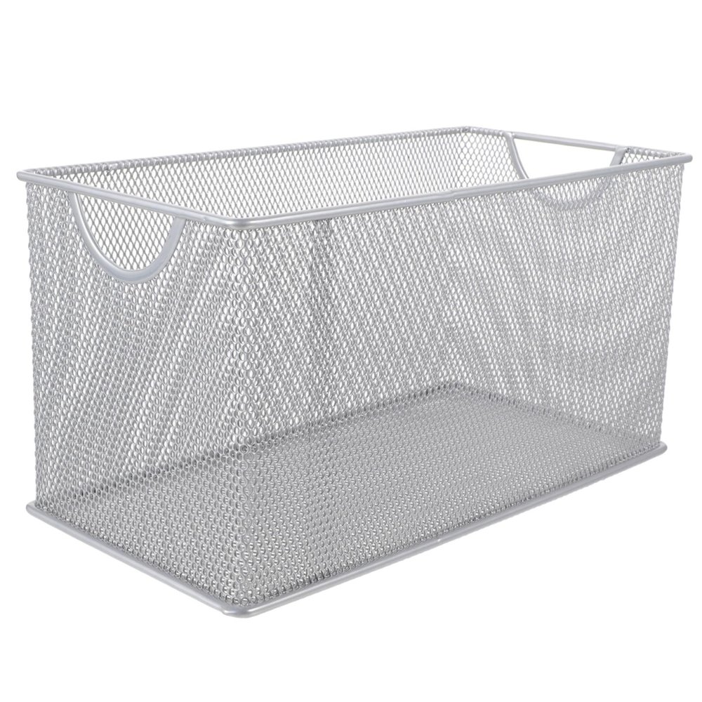 ETHZZLE Metal Wire Cd Storage Box Lids Narrow Organizer Basket for Dvd Home Desktop Rack Sundries Container