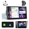 7 Inch Single Din Touch Screen Radio with Carplay Android Auto, Single Din Bluetooth Car Stereo with Mirror Link, FM Radio, Fast Charging, AUX/USB Input, Backup Camera, Colorful Backlight, 1024 * 600 view 1