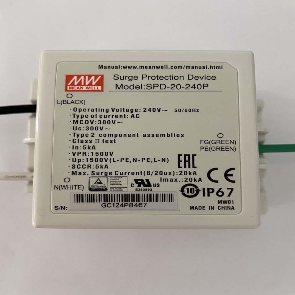 Mean Well SPD-20-240P Surge Protection Device