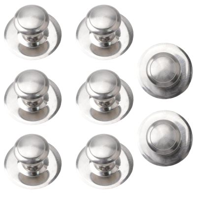 GERRIT Stainless Steel Drawer Knobs, 8pcs Self-Stick Instant Cabinet Handle Pulls, 0.9Inch Adhesive Sliding Door Stick On Handle with Screws for Glass Cabinet Cupboard Drawer (Brushed Silver)