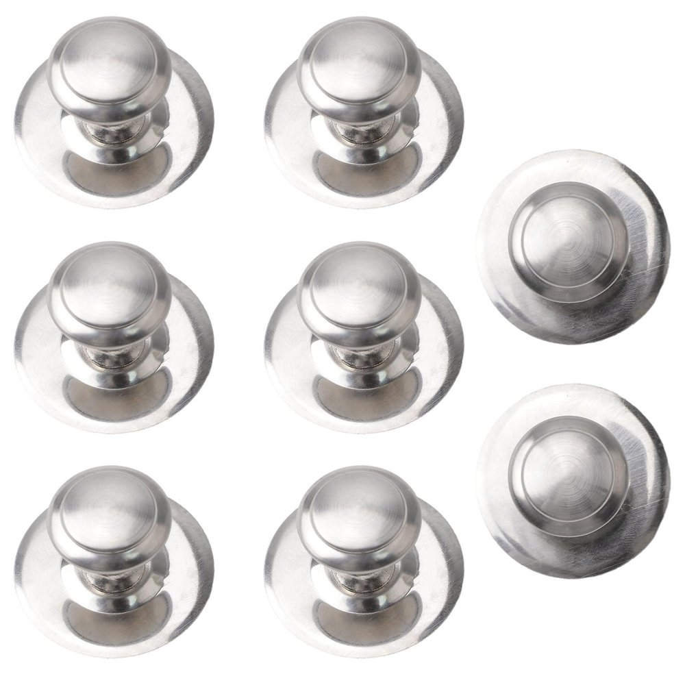 GERRIT Stainless Steel Drawer Knobs, 8pcs Self-Stick Instant Cabinet Handle Pulls, 0.9Inch Adhesive Sliding Door Stick On Handle with Screws for Glass Cabinet Cupboard Drawer (Brushed Silver)