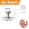 GERRIT Stainless Steel Drawer Knobs, 8pcs Self-Stick Instant Cabinet Handle Pulls, 0.9Inch Adhesive Sliding Door Stick On Handle with Screws for Glass Cabinet Cupboard Drawer (Brushed Silver) view 2