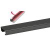 HAIXHX Sturdy Stainless Steel Cable Trunking, Self Adhesive Cable Raceway Cord Cover/Wires Management Kit/Metal Cable Raceway for Home Office Warehouse Wall, Anti-Stomping (Size : Black-1.5m-40x20mm) view 1