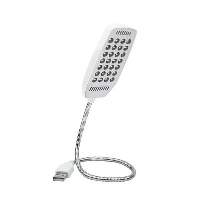 Gavigain 5V Flexible Gooseneck L:amp, Mini USB Charging 28 LED Portable Reading Light Computer Lamp with Switch (White)