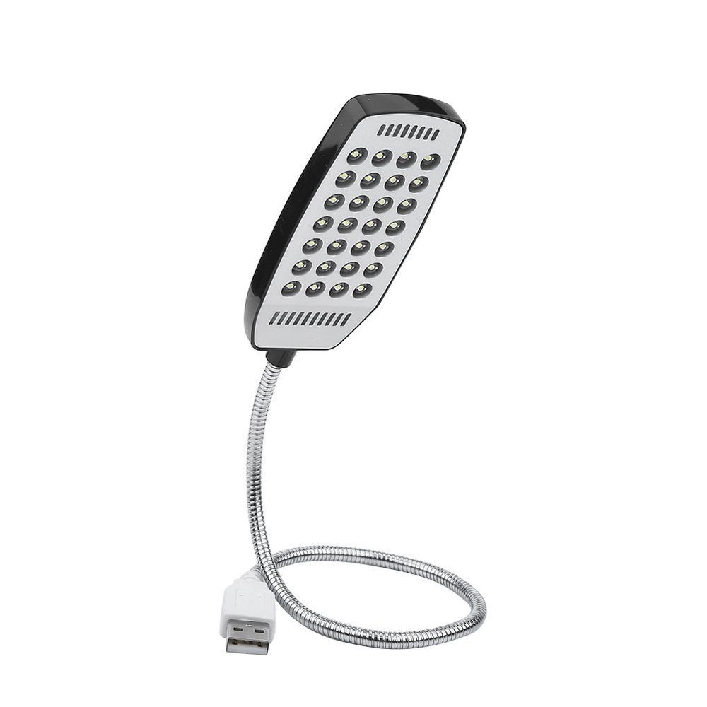 Gavigain 5V Flexible Gooseneck L:amp, Mini USB Charging 28 LED Portable Reading Light Computer Lamp with Switch (Black)