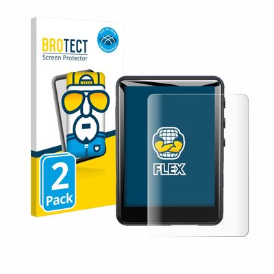 brotect 3D Curved Screen Protector for Zaqe MP3 Player M4 (64GB 2,4") (2 Pack) - Full Screen Coverage