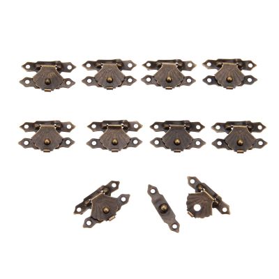 FVJKNWTY 10Pcs Household Box Latch Hasps Antique Iron Jewelry Padlock Hasp Locked Wooden Wine Gift Box Handbag Buckle Multifunction Hardware Accessories (Color : 30x18mm)