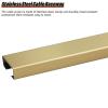 HAIXHX Sturdy Stainless Steel Cable Trunking, Self Adhesive Cable Raceway Cord Cover/Wires Management Kit/Metal Cable Raceway for Home Office Warehouse Wall, Anti-Stomping (Size : Gold-2m-50x25mm) view 4