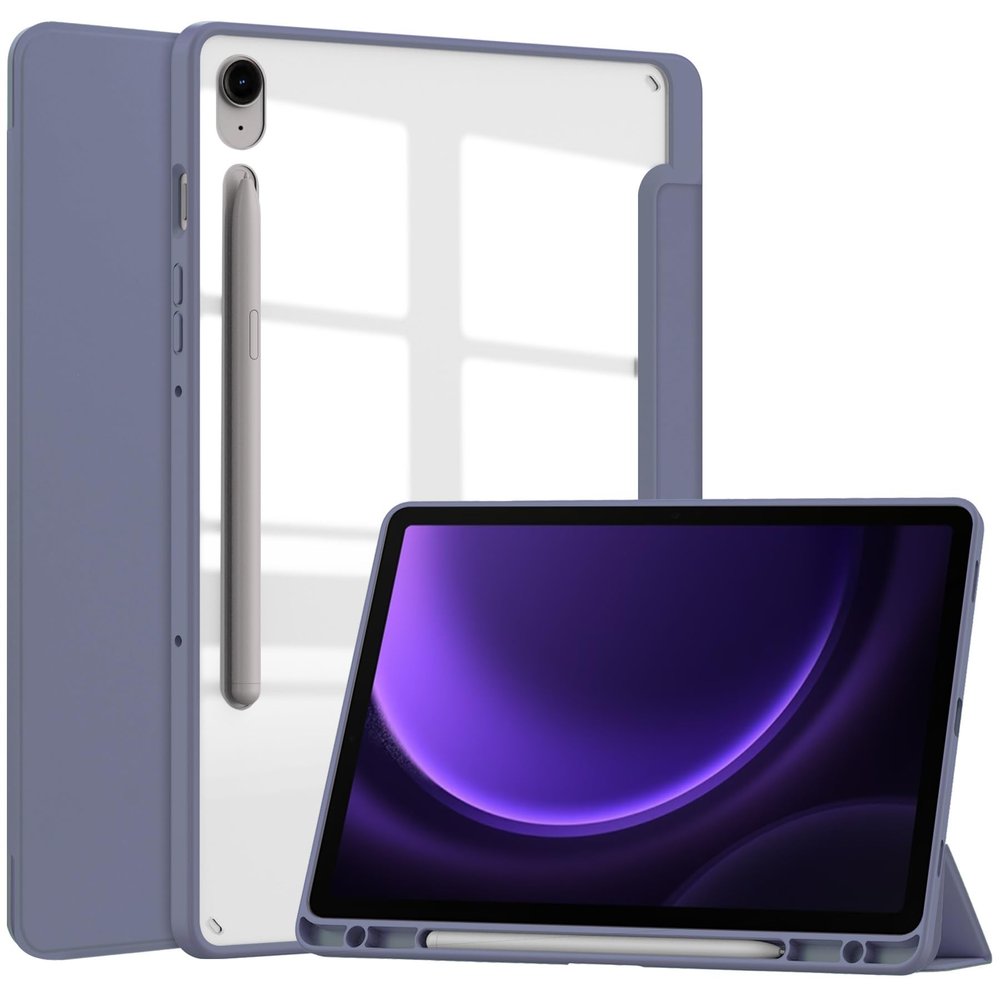 Protective Tablet PC Case Slim Case compatible with Samsung Galaxy Tab S9 FE Case SM-X510/SM-X516 11inch Case with Clear Back Case and TPU Shockproof Frame Cover,Support Auto Sleep/Wake,Built-in Penci