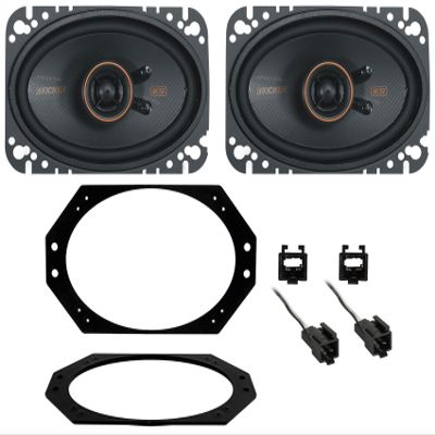 Audiosavings Bundle: (1) Pair Kicker 51KSC4604 RMS Car Audio Speakers Bundle with (1) Metra 82-1011 Speaker Mounting Bracket Plate & (1) Metra 72-6512 Speaker Harness Connector (Items 3)