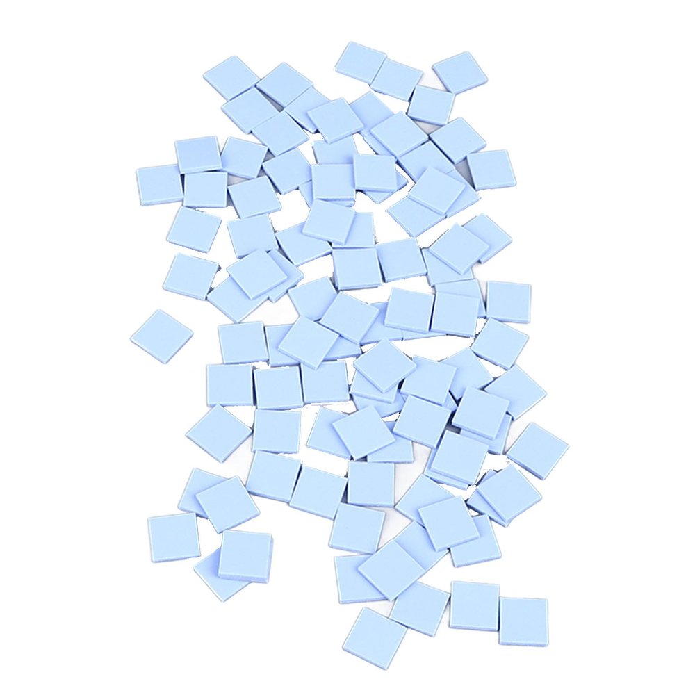 Thermal Conductive Pads 100Pcs Blue Silicone Thermal Sheets for IC Chipset LED SMD DIP with High Heat Dissipation for Computer Heatsinks and Electronic Devices