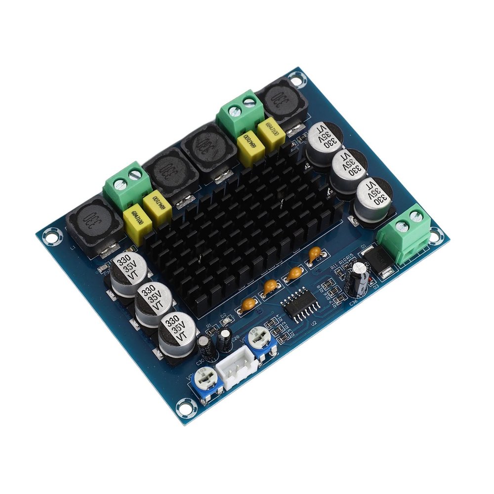 2x120W Digital Audio Power Amplifier Module Board, Dual Channel High Power Amplification with Cable