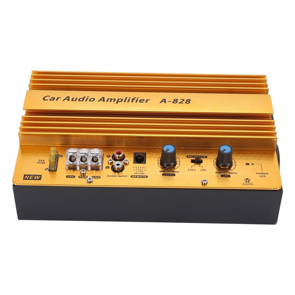 1280W High Power Car Amplifier Board, 12V Professional Mono Subwoofer Amp for 8-12" Woofers, Ultra-Thin Aluminum Alloy Bass Board with Heat Sink