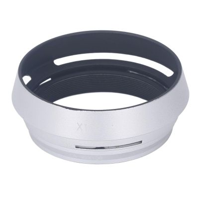 49mm Lens Hood, Aluminum Silver Matte Camera Lens Hood Shade with Adapter Ring, 49mm Lens Hood for X100 X100S Camera