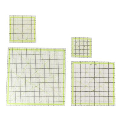 4pcs Acrylic Quilting Rulers Square Fabric Cutting Ruler Quadrate Grid Lines Double Color Clear Ironing Ruler for Cutting Fabric Craft Quilting and Sewing