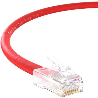 InstallerParts Ethernet Cable CAT5E Cable UTP Non-Booted 2 FT - Red