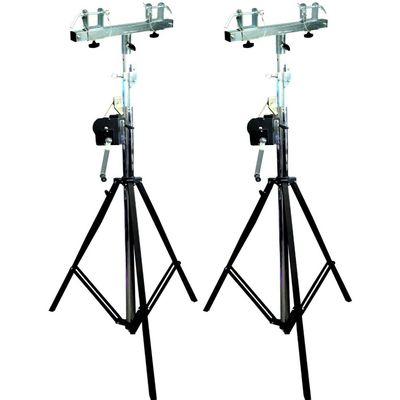 Mr. Dj (2) USA ST200 & SBC250 Crank Light Stand Pro Lighting 10 Foot Crank Light Stand & Square Truss T-Bar Adapter