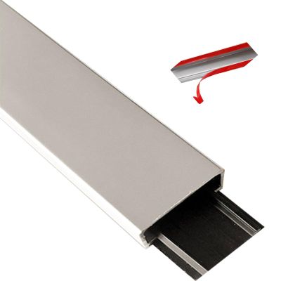 1.5m Aluminum Alloy Cable Floor Strip Cord Protector, Indoor Outdoor Self-Adhesive Cable Management Raceway/ Cable Raceway Hider Trunking for Classrooms Bedroom ( Color : Silver , Size : 300x2x1.2cm )