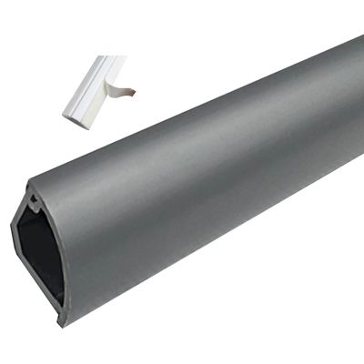 1m Floor Triangular Fan-shaped Wall Cable Concealer, Ceiling /Floor Cord Cover And Wire Protector, Wires Hider Cover for Floor Hide Cables Wall Mount TV Cords ( Color : Grey-1 , Size : S30-L 17mm(67/1