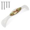 KikandKo 4 Pack 5.6 Inch Cabinet Handles Rabbit Mom and Baby Flowers, White Cabinet Pulls Drawer Pulls Cabinet Hardware Kitchen Cabinet Handles for Cabinets Cupboard Home Bathroom Decor view 1