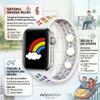 Motion Sickness Watch Band for Nausea Acupressure Strap for Balance, Stress, and Focus Compatible with Apple Watch White Rainbow Waterproof Silicone Solo Loop (L 38/41) view 2