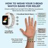 Motion Sickness Watch Band for Nausea Acupressure Strap for Balance, Stress, and Focus Compatible with Apple Watch White Rainbow Waterproof Silicone Solo Loop (L 38/41) view 3
