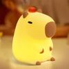 Ammonite Capybara Night Light, Cute Orange Capy Lamp for Kids, Soft Silicone Kids Nursery Nightlight LED Touch Light, Bedroom Decor as Xmas Birthday Gifts view 1