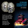 shadow-caster SC3 3" Aluminum LED Underwater Boat Light - Color Changing - 24 Watts - Tempered Glass Lens view 3