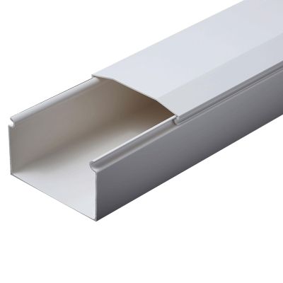 White PVC Cable Raceway Hider, Light Duty Floor Cord Cover/Cable Protector/Durable Wall Mount Cable Concealer Management for Office Home Kitchen Appliances (Color : White, Size : 100x100mm(3.94x3.9