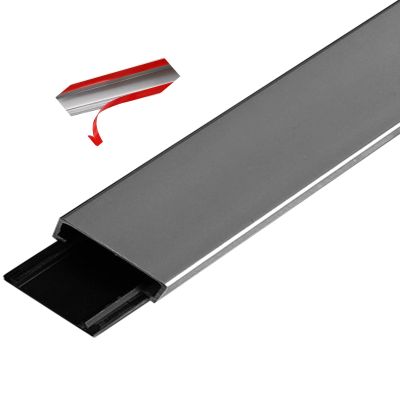 1.5m Aluminum Alloy Cable Floor Strip Cord Protector, Indoor Outdoor Self-Adhesive Cable Management Raceway/ Cable Raceway Hider Trunking for Classrooms Bedroom ( Color : Grey-1 , Size : 150x2x1.2cm )
