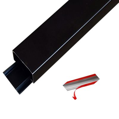1.5m Aluminum Alloy Cable Floor Strip Cord Protector, Indoor Outdoor Self-Adhesive Cable Management Raceway/ Cable Raceway Hider Trunking for Classrooms Bedroom ( Color : Black , Size : 300x2x1.2cm )