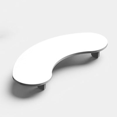 Corner Monitor Stand Arc Office Desk Stand for Monitor, Solid Wood Curved Corner Screen Organizer for Desktop, Ergonomic Level Computer Riser, Save Space ( Color : White , Size : Small-11cm(4 3/8") )