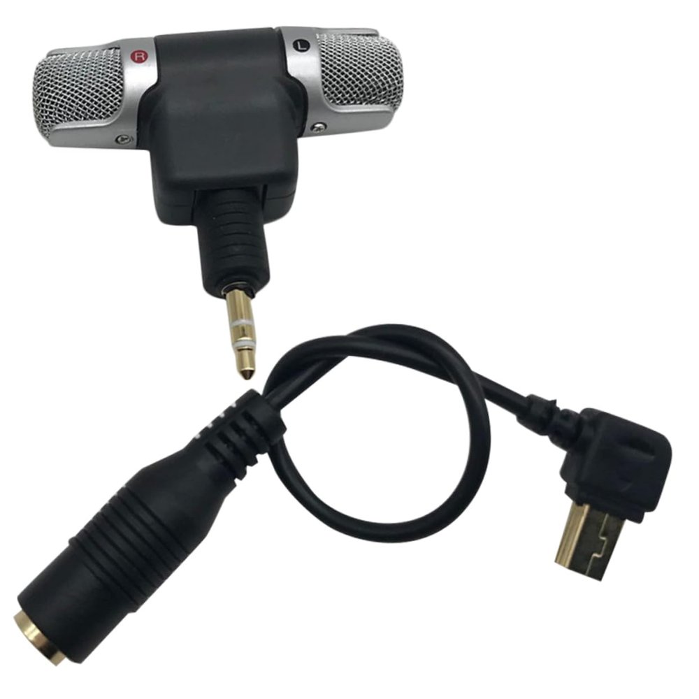 ETHZZLE Stereo Microphone for Adapter Enhances Audio Quality for Cameras Includes Double Sided Tape for Secure Attachment
