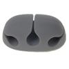 Silicone Desktop Cable Organizer, 3-Slot, Adhesive Backing, Gray view 1