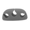 Silicone Desktop Cable Organizer, 3-Slot, Adhesive Backing, Gray view 2