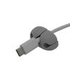 Silicone Desktop Cable Organizer, 3-Slot, Adhesive Backing, Gray view 3
