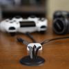 Silicone Desktop Cable Organizer, 3-Slot, Adhesive Backing, Gray view 4