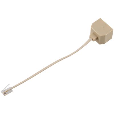 Pasuihcay Telephone RJ11 Male Line to Double RJ11 Female Jack Filter Splitter Adapter, white, 009164